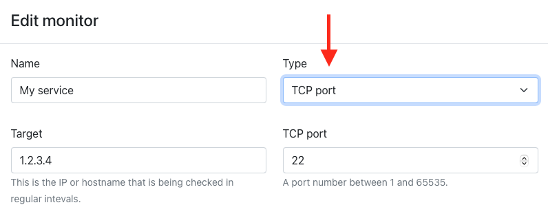 Monitor TCP ports